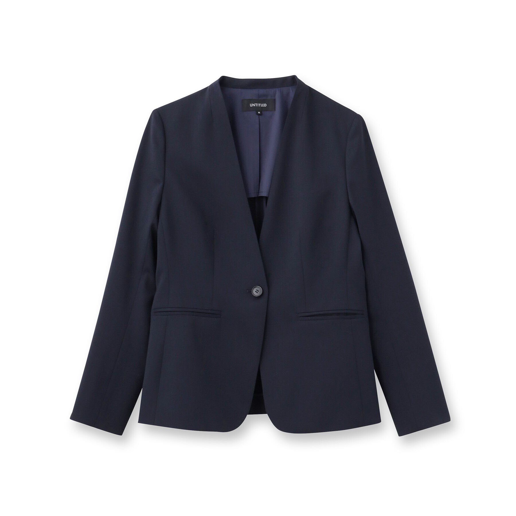 UNTITLED「レジェールギャバ 背抜きカラーレスジャケット」|ノーカラージャケット|