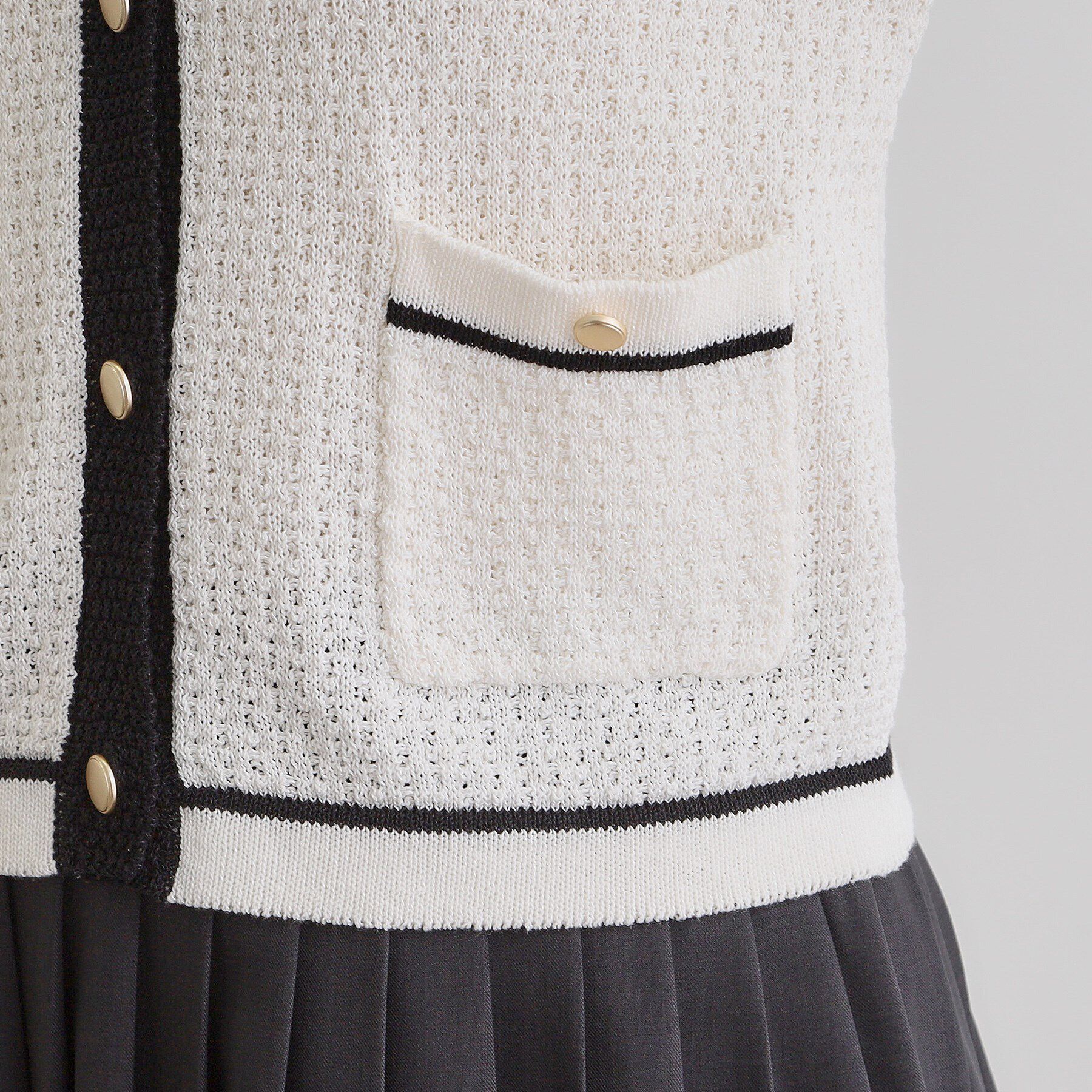 grove「バイカラーニットジャケット」|カーディガン|