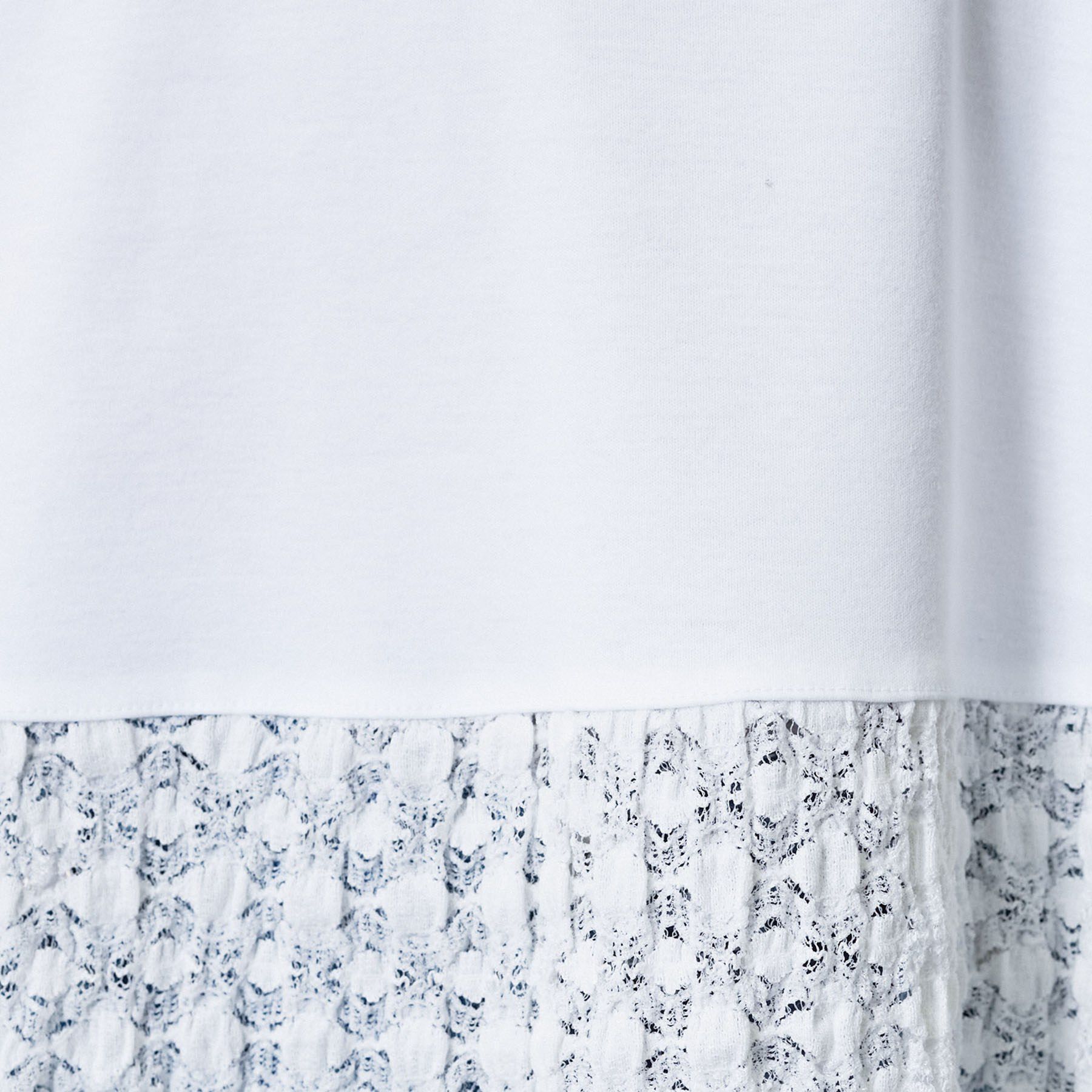 INDIVI「【洗える／レイヤードにおすすめ】シャーリングレース ロングTシャツ」|Tシャツ・カットソー|