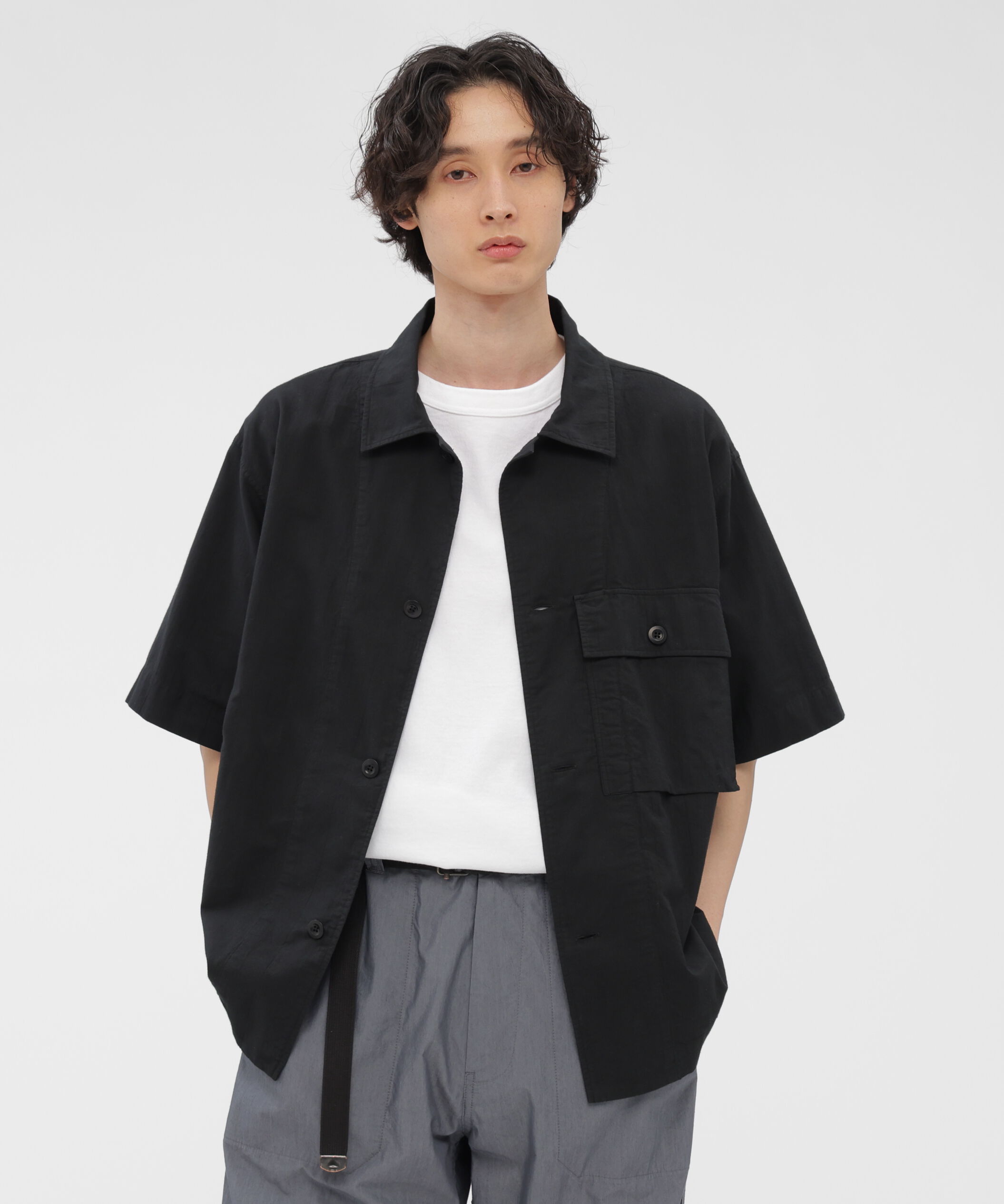 MHL.「GARMENT DYED FINE COTTON OXFORD SHIRT」|シャツ・ブラウス|BLACK