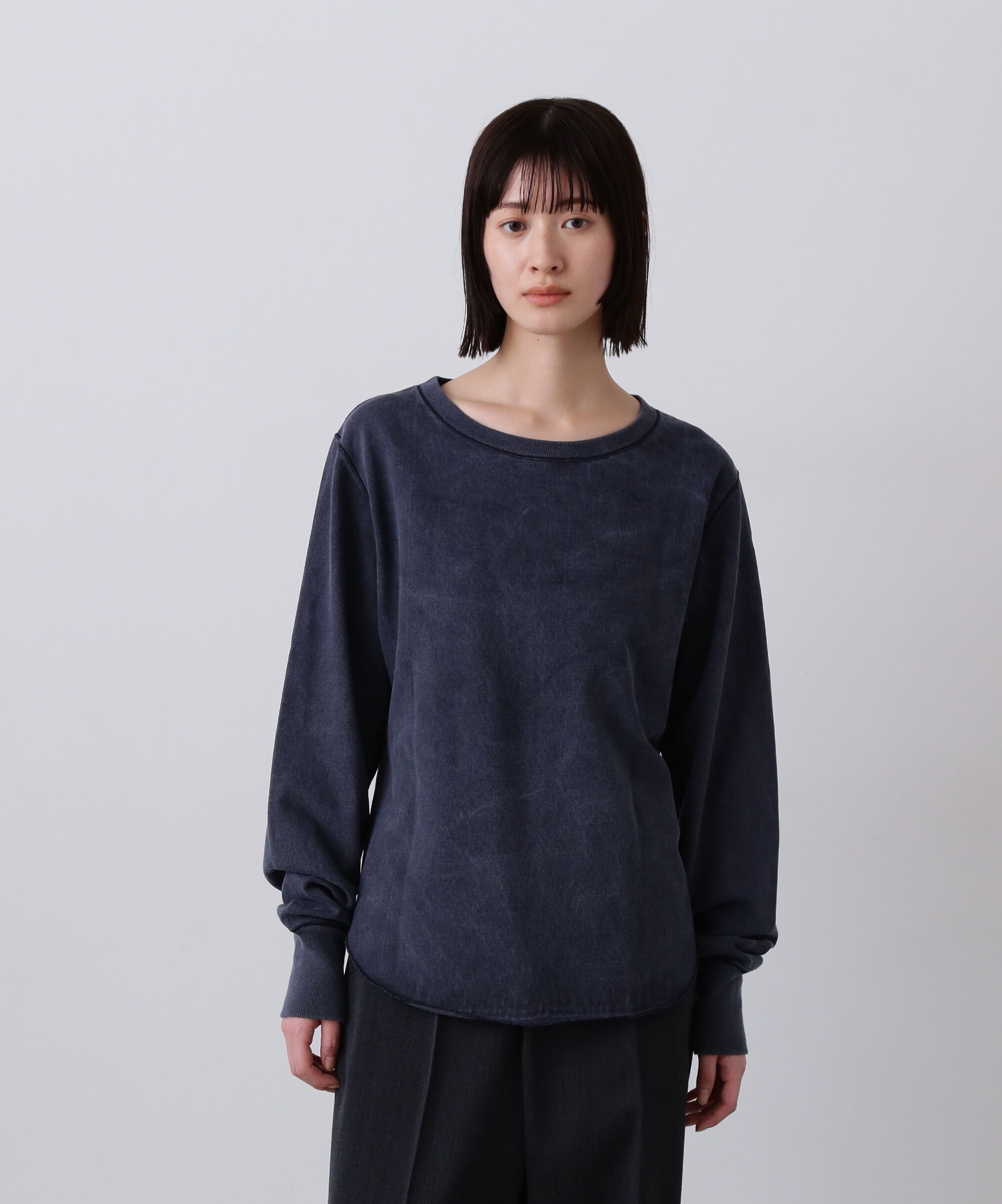 YLEVE 「YLEVE / OPEN END COTTON PIGMENT DYE LONG SLEEVE T‐SHIRT」|Tシャツ・カットソー|ネイビー