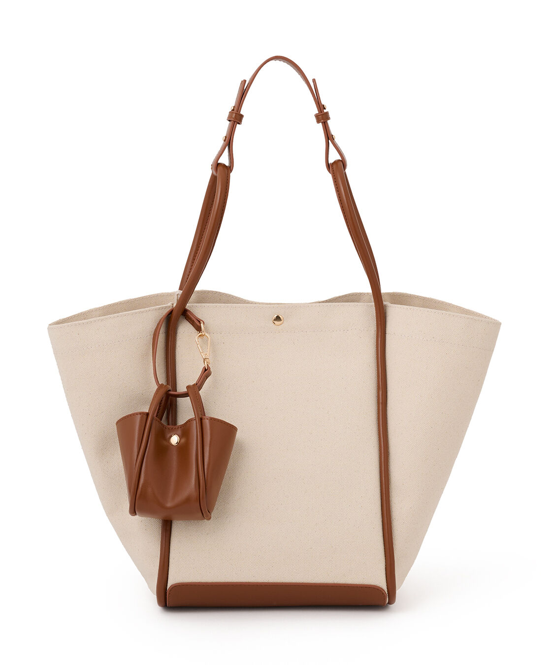 COCO DEAL「バイカラートリミングキャンバストート」|トートバッグ|ブラウン