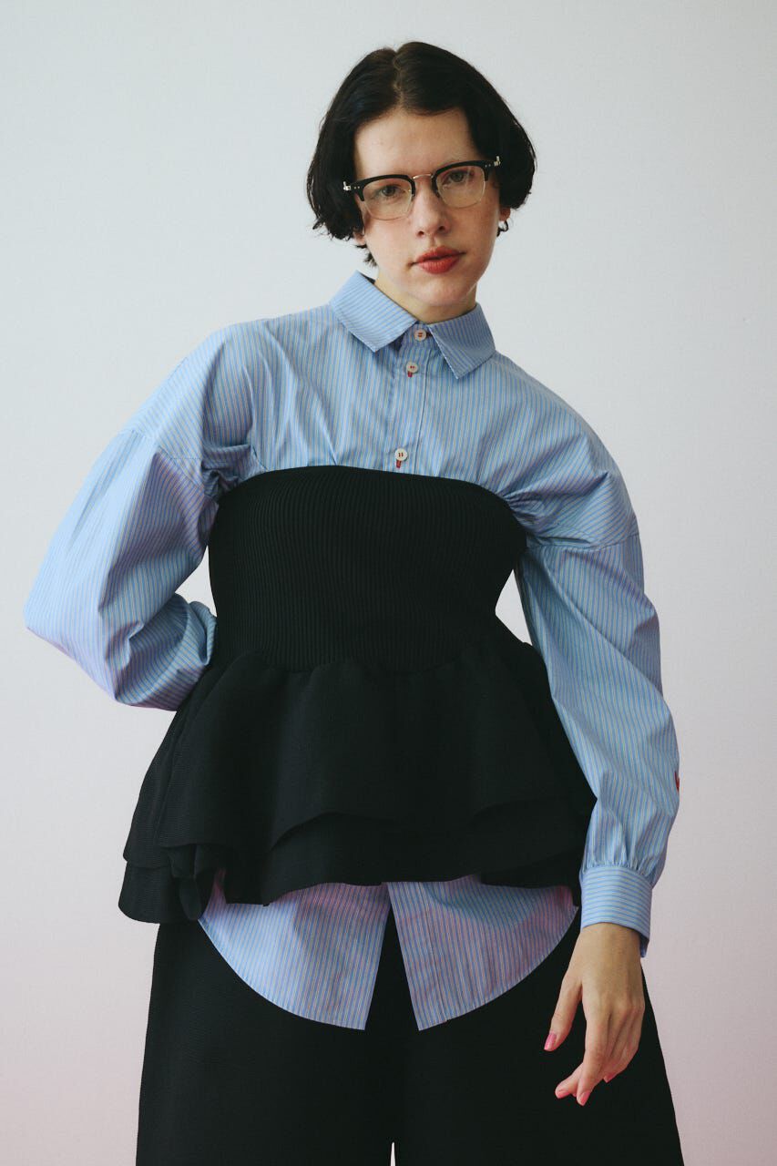 HeRIN.CYE「Frill hem bustier」|チューブトップ|BLK