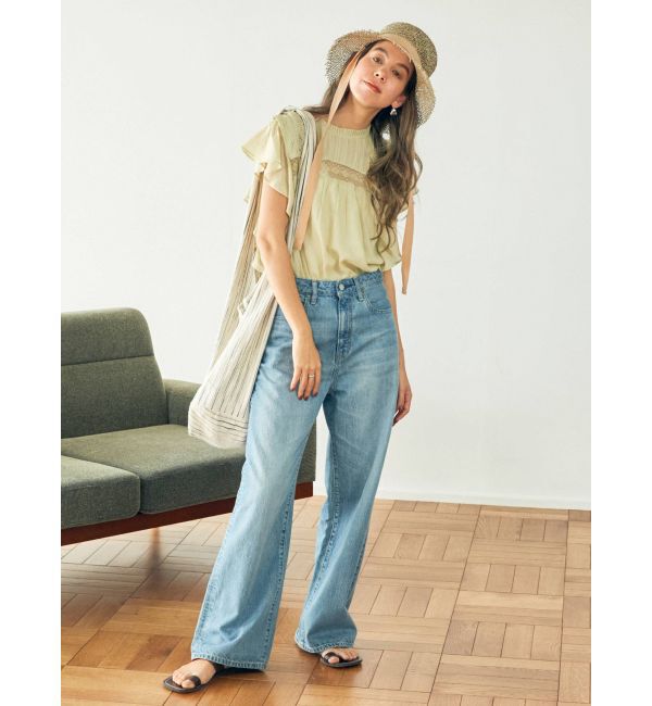 Ungrid「ハイウエストオーガニックコットンルーズデニム」|デニム|