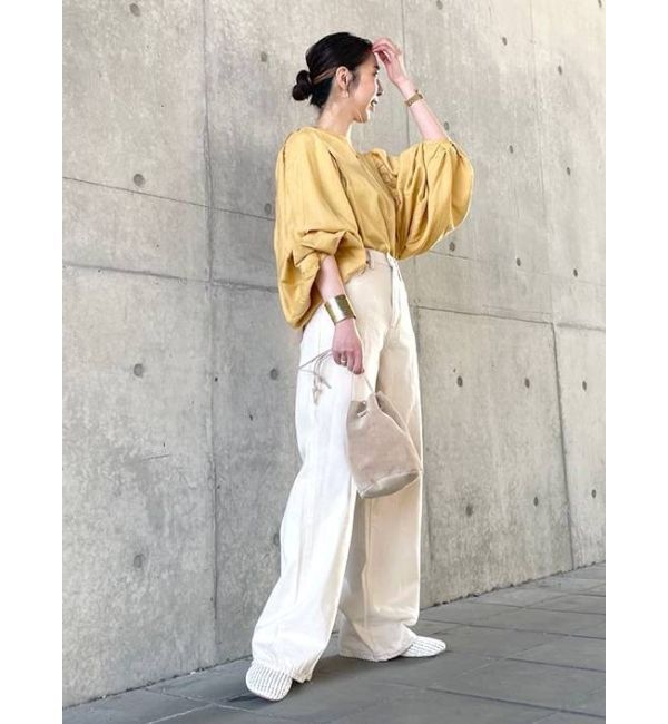 Ungrid「ハイウエストオーガニックコットンルーズデニム」|デニム|