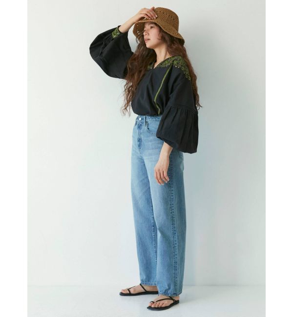 Ungrid「ハイウエストオーガニックコットンルーズデニム」|デニム|