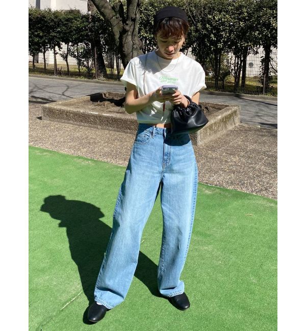 Ungrid「ハイウエストオーガニックコットンルーズデニム」|デニム|