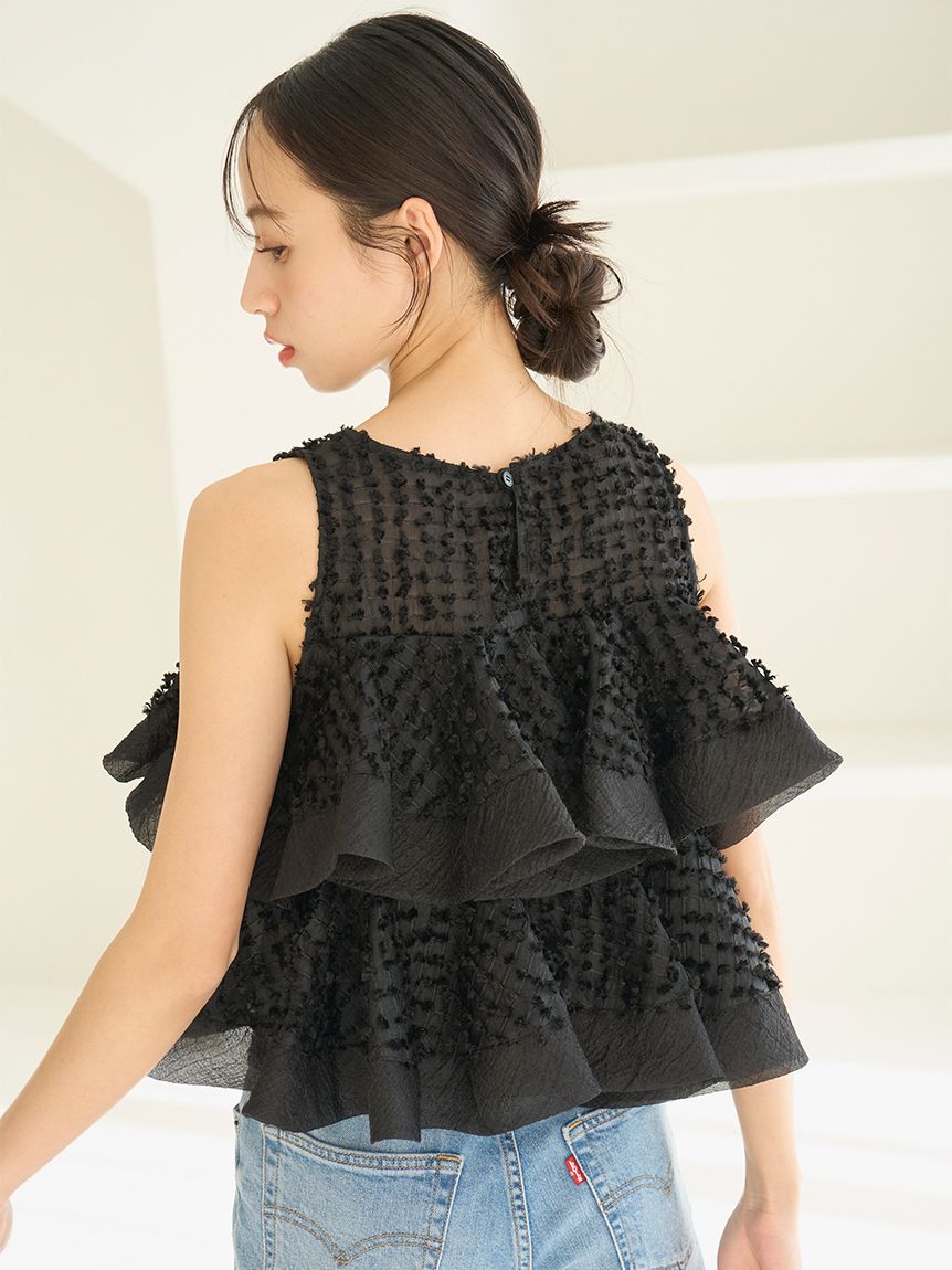SNIDEL「ラッフルジャガードボリュームブラウス」|シャツ・ブラウス|