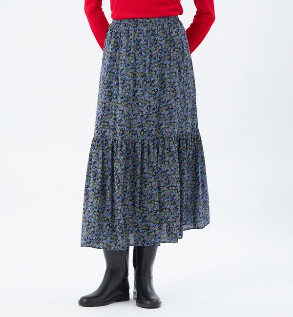 MACKINTOSH PHILOSOPHY「リトルフラワープリントギャザースカート」|スカート|ネイビー