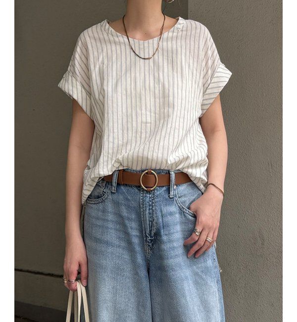 Lbc with Life「コットンPU袖ロールアップブラウス」|シャツ・ブラウス|オフホワイト