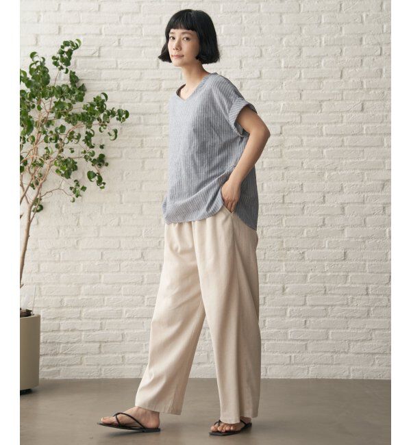 Lbc with Life「コットンPU袖ロールアップブラウス」|シャツ・ブラウス|