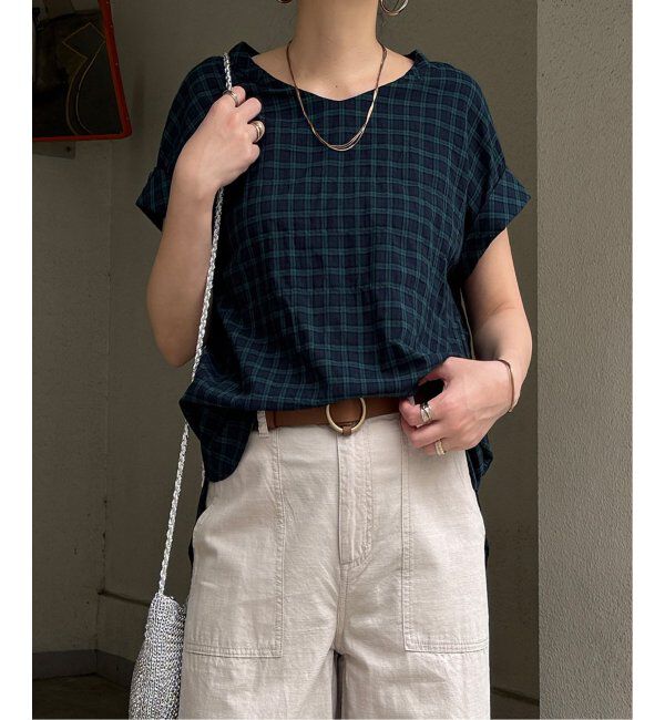 Lbc with Life「コットンPU袖ロールアップブラウス」|シャツ・ブラウス|