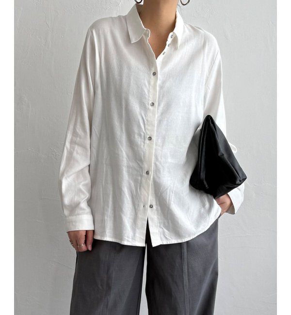 Lbc with Life「綿レーヨンメタルボタンシャツ」|シャツ・ブラウス|