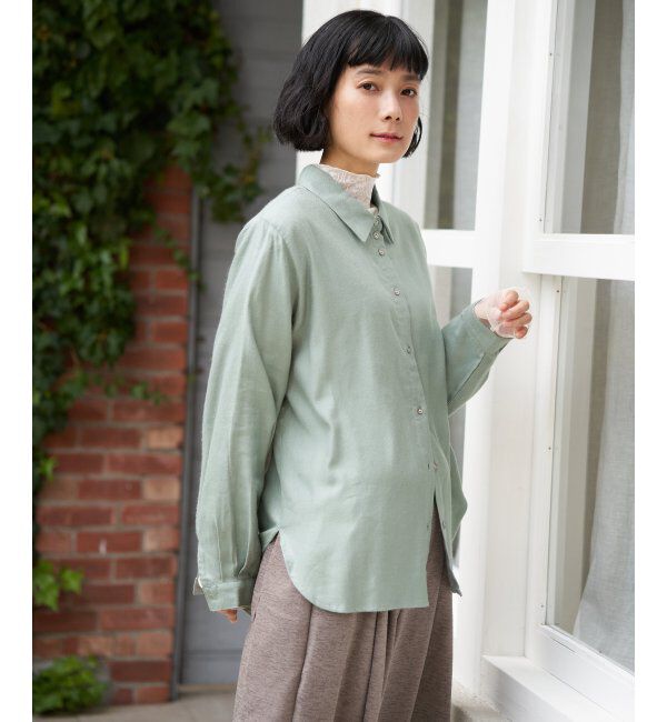Lbc with Life「綿レーヨンメタルボタンシャツ」|シャツ・ブラウス|