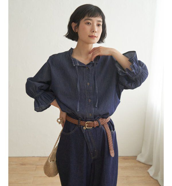 Lbc with Life「デニムコットンシャーリングブラウス」|シャツ・ブラウス|