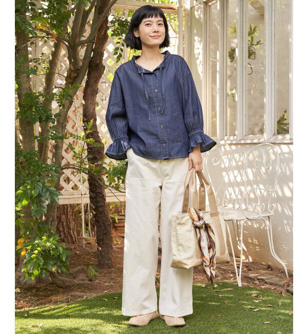 Lbc with Life「デニムコットンシャーリングブラウス」|シャツ・ブラウス|