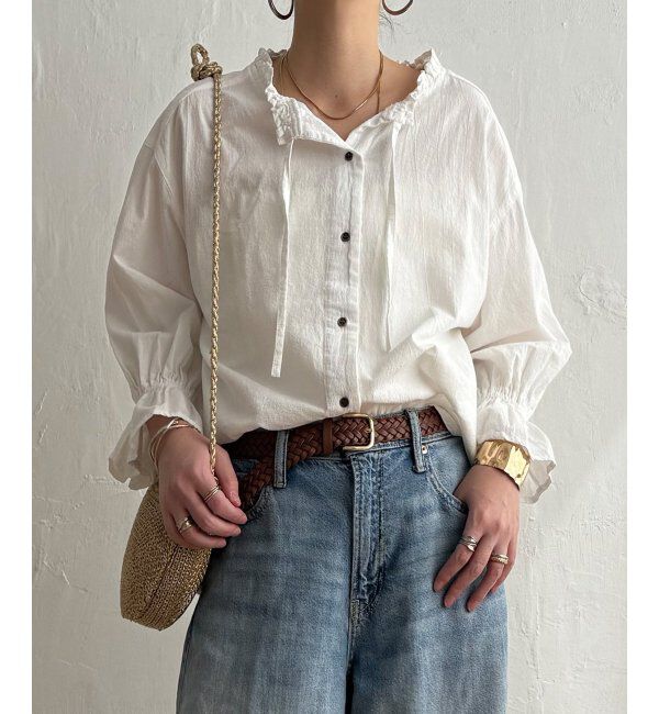 Lbc with Life「デニムコットンシャーリングブラウス」|シャツ・ブラウス|