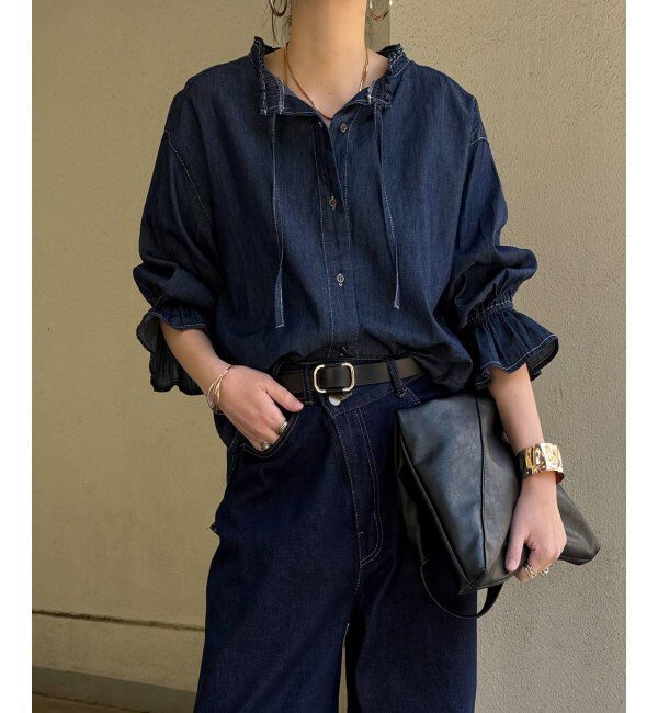Lbc with Life「デニムコットンシャーリングブラウス」|シャツ・ブラウス|