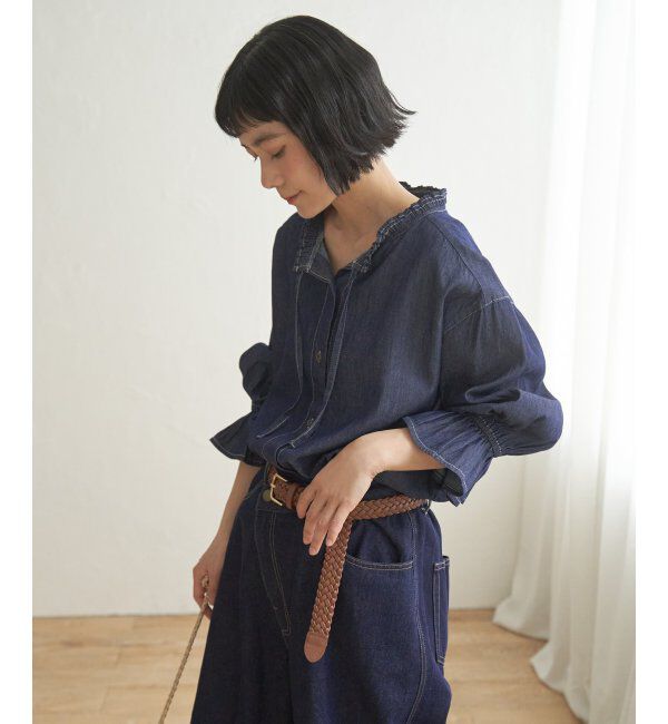 Lbc with Life「デニムコットンシャーリングブラウス」|シャツ・ブラウス|