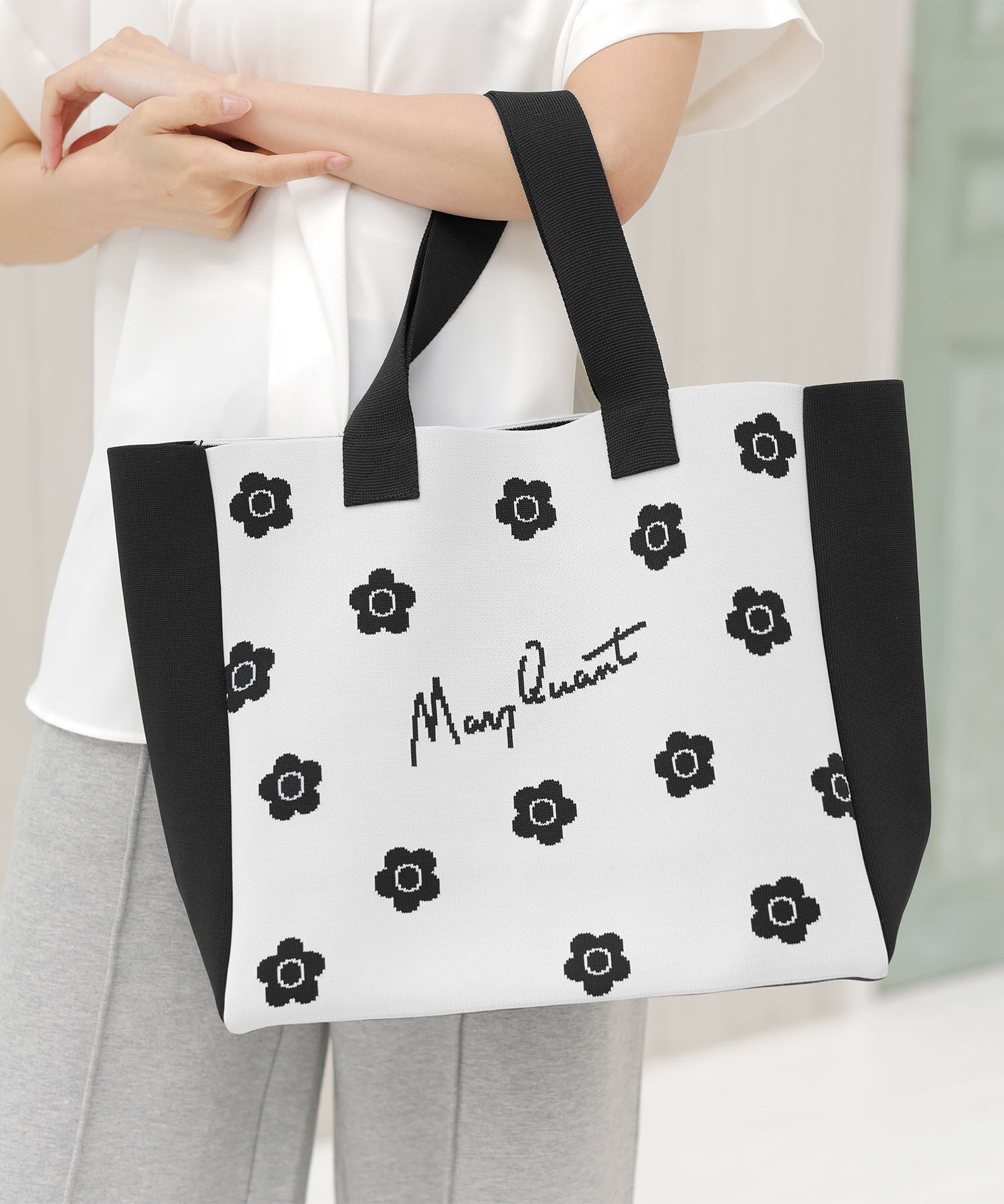 MARY QUANT「サインロゴニットJQ トート」|トートバッグ|ブルーグレー