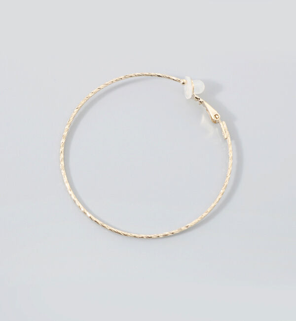 Phoebe「≪雑誌掲載≫ツイストラインフープイヤリング ゴールド」|イヤリング|