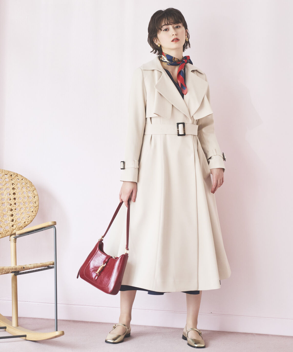 アンドクチュール「ミニマルムードトレンチコート」|トレンチコート|