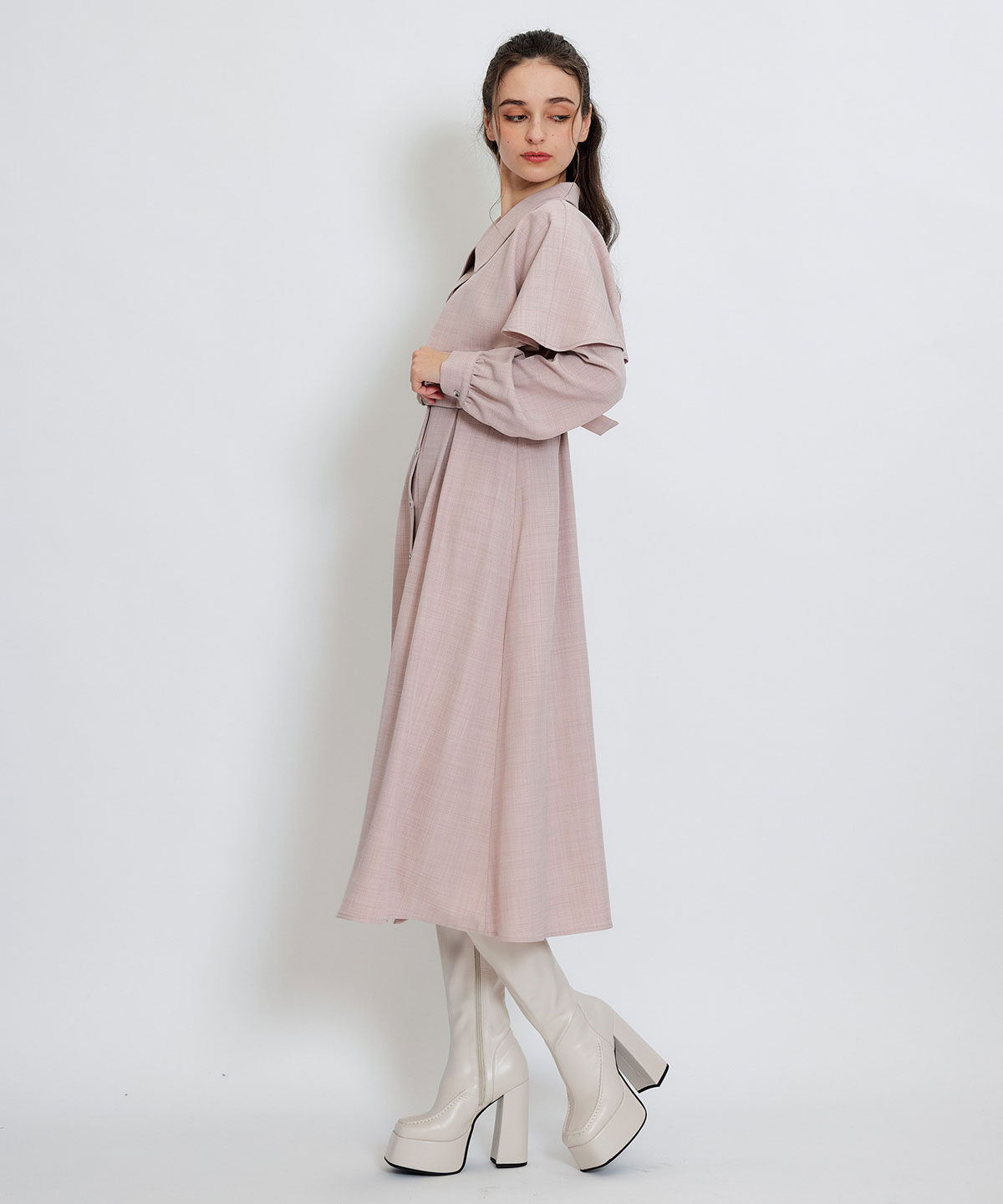 REDYAZEL「ケープライクロングフレアワンピース」|ワンピース|