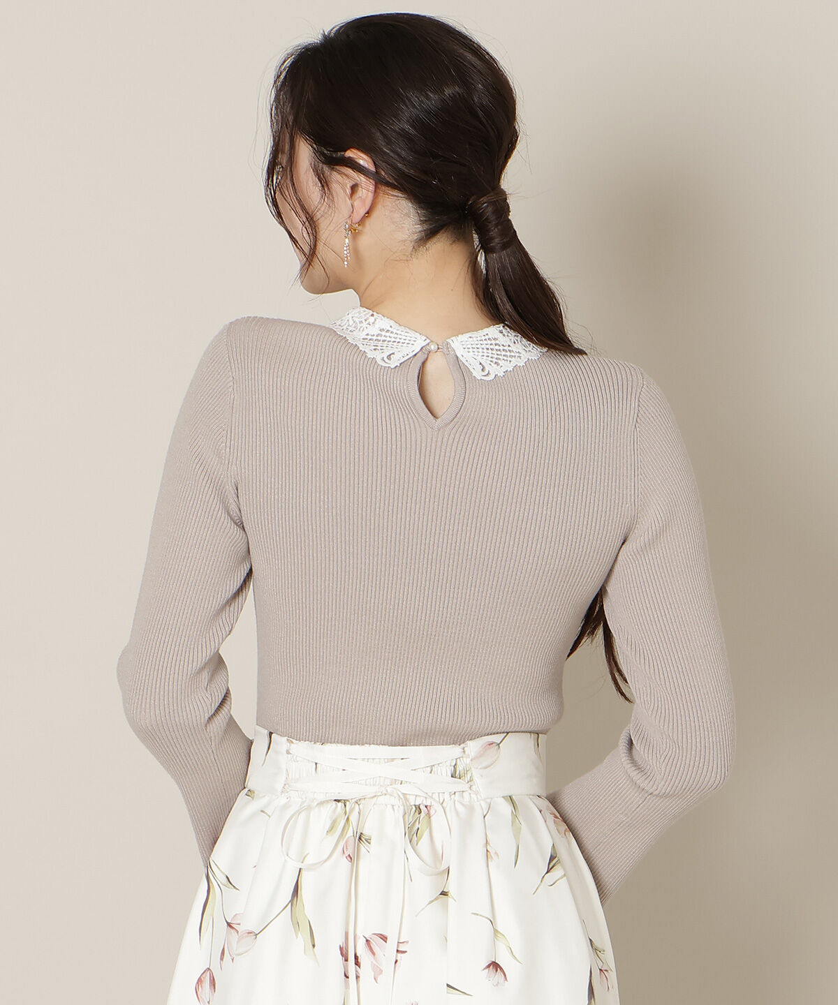 WILLSELECTION「リボンレースカラーフレアスリーブニット」|ニット・セーター|