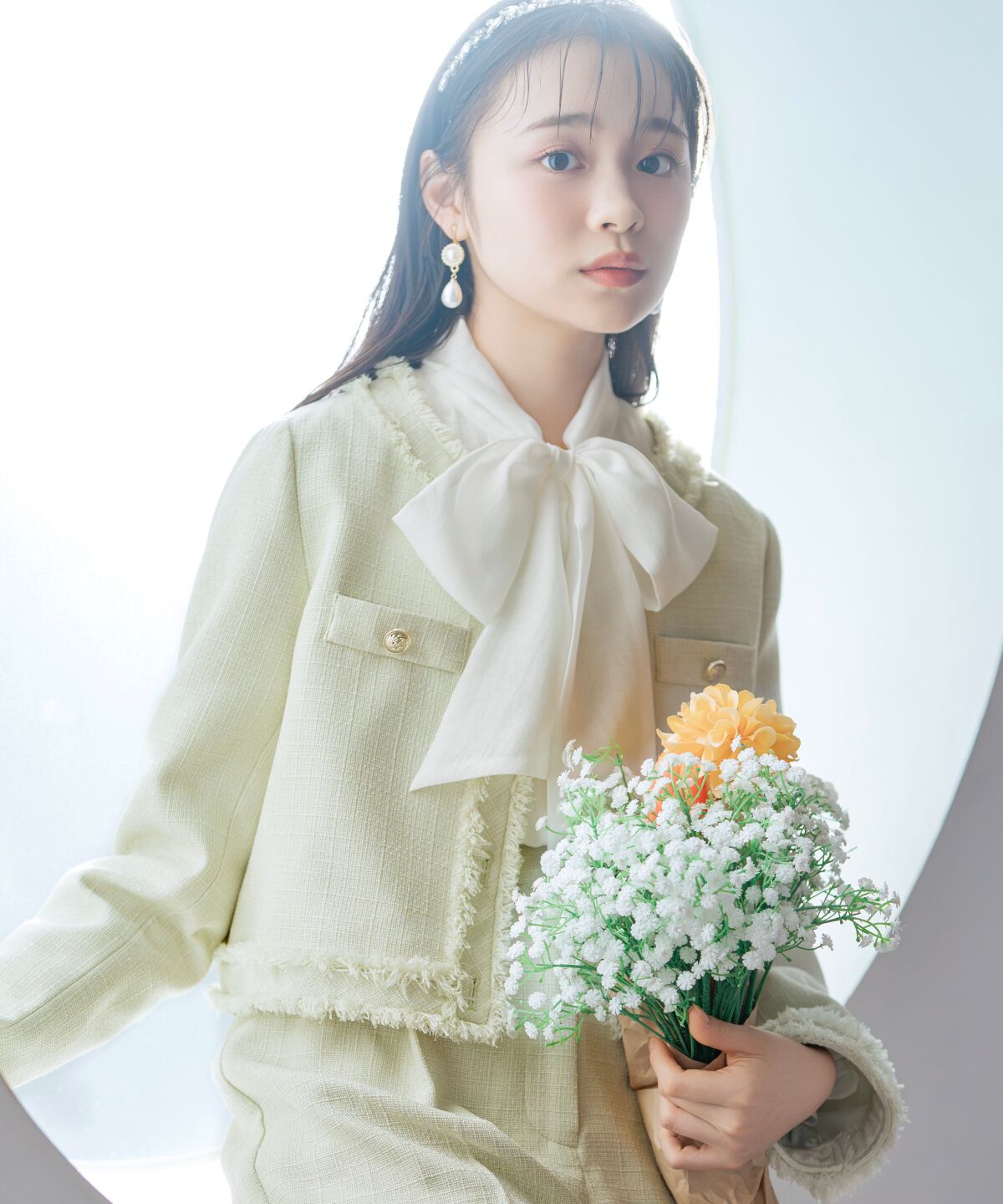 WILLSELECTION「ノーカラーフリンジツイードジャケット」|ノーカラージャケット|