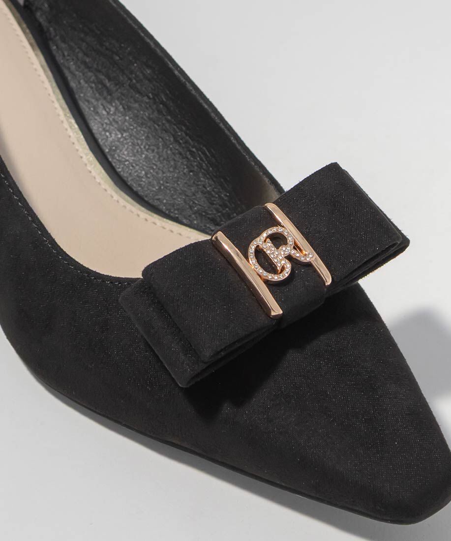  「2WAY ビジューモノグラムリボンパンプス」|パンプス|