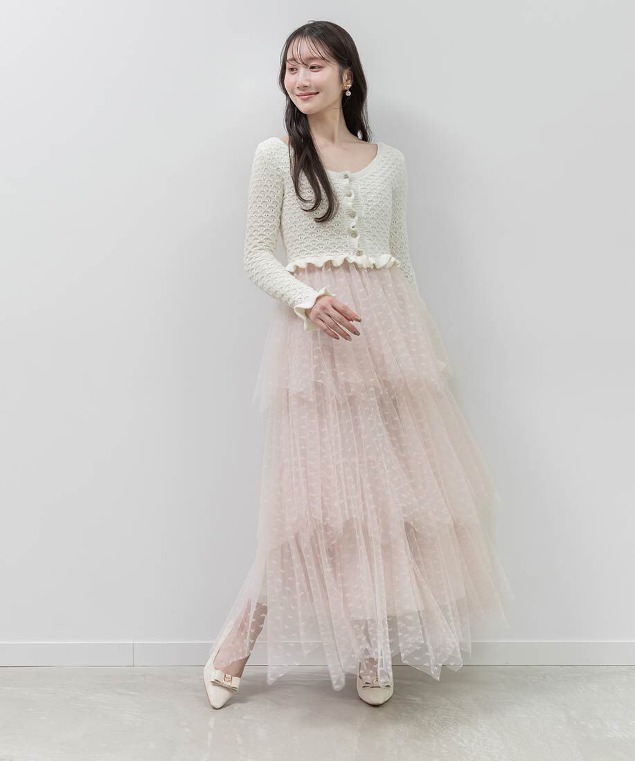  「2WAY ビジューモノグラムリボンパンプス」|パンプス|