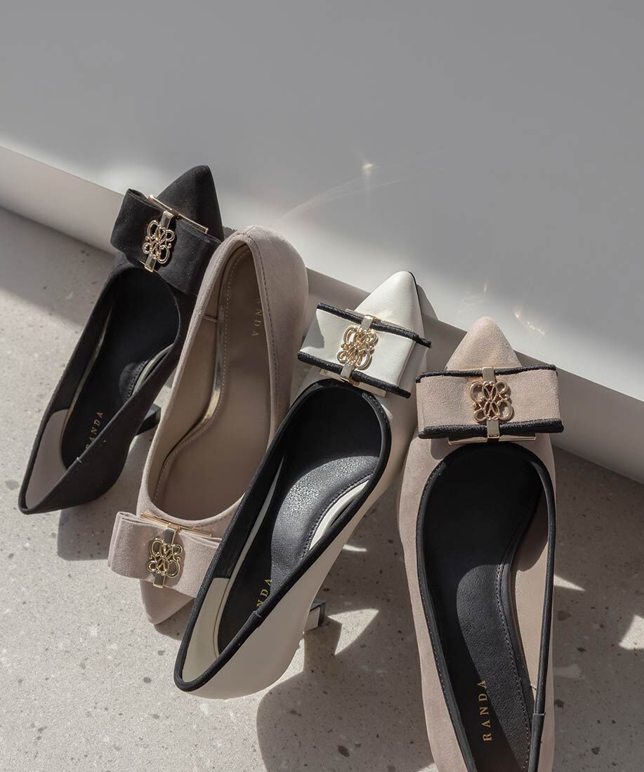  「【走れる美脚パンプス】モノグラムパーツリボンフィットパンプス」|パンプス|