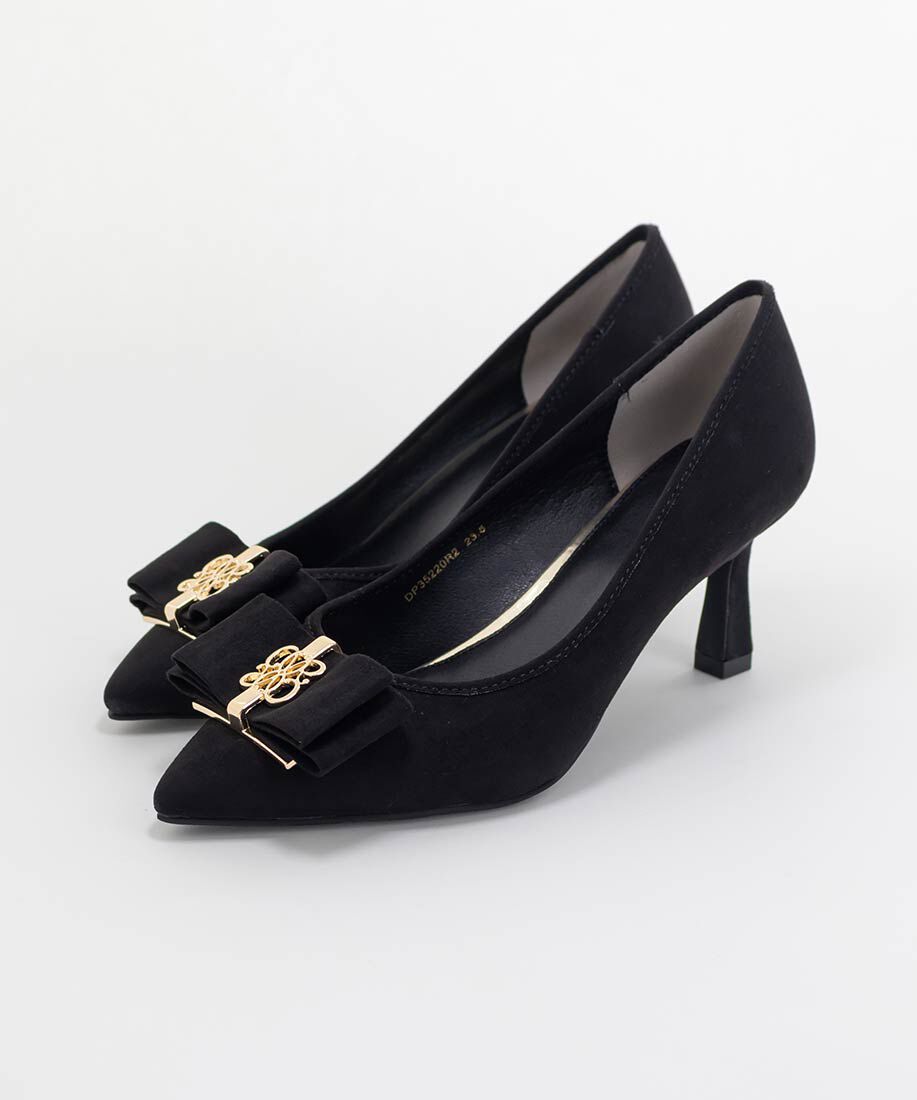  「【走れる美脚パンプス】モノグラムパーツリボンフィットパンプス」|パンプス|