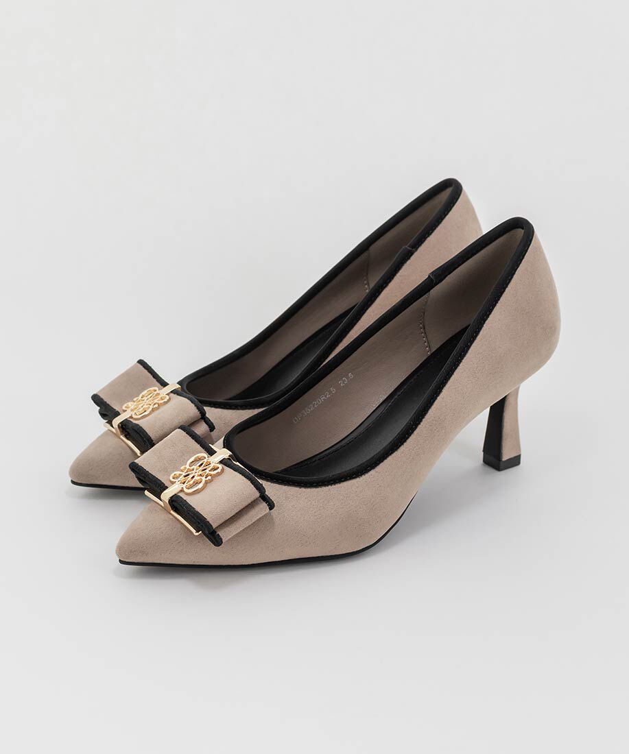  「【走れる美脚パンプス】モノグラムパーツリボンフィットパンプス」|パンプス|