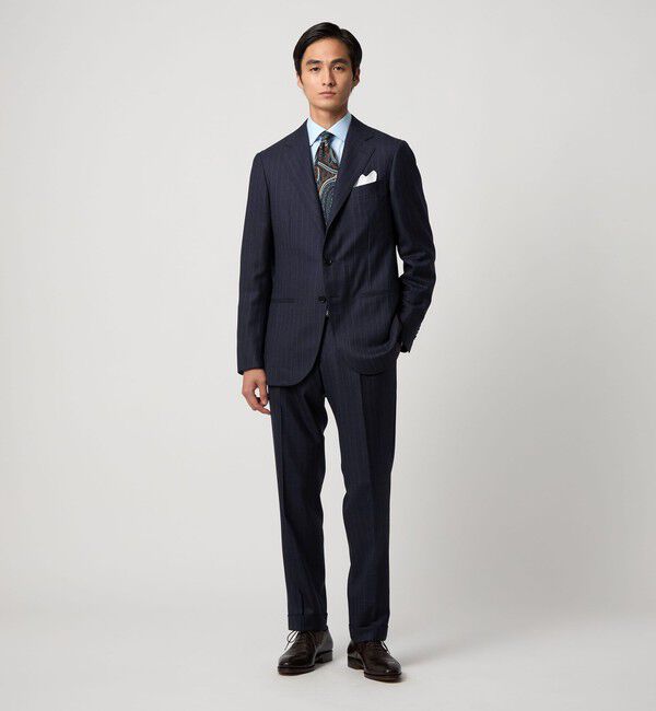 UNITED ARROWS「シャークスキン ストライプ シングル3B  スーツ S‐MODEL ヨコストレッチ・撥水・防しわ」|スーツ|ROYAL