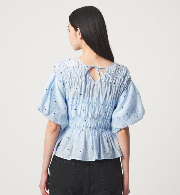 EMMEL REFINES「＜EMMEL REFINES＞EM ハートシシュウ シャーリング ブラウス」|シャツ・ブラウス|