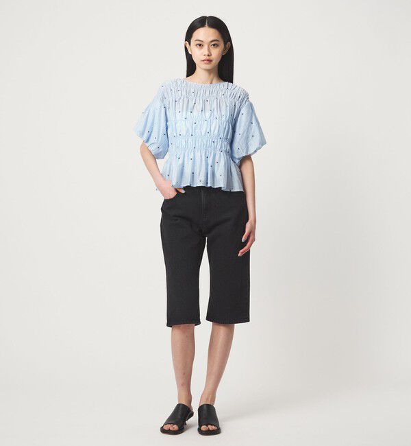 EMMEL REFINES「＜EMMEL REFINES＞EM ハートシシュウ シャーリング ブラウス」|シャツ・ブラウス|