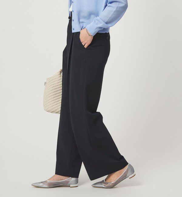 UNITED ARROWS green label relaxing「［size SHORT/TALLあり］サラフール ワイド パンツ ストレッチ 接触冷感 UVカット」|スラックス|