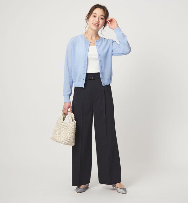 UNITED ARROWS green label relaxing「［size SHORT/TALLあり］サラフール ワイド パンツ ストレッチ 接触冷感 UVカット」|スラックス|