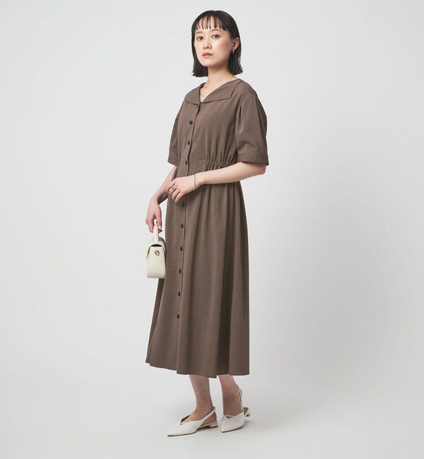 UNITED ARROWS green label relaxing「Vカラー フレア ボタン ワンピース」|ワンピース|