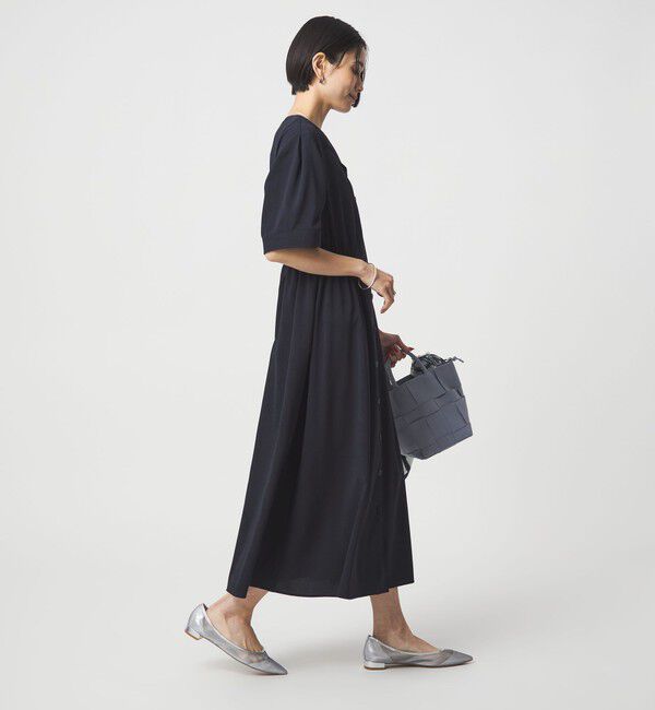 UNITED ARROWS green label relaxing「Vカラー フレア ボタン ワンピース」|ワンピース|