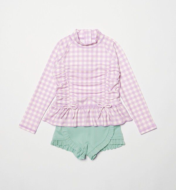 UNITED ARROWS green label relaxing「GLR ギンガム ラッシュガード セット / 水着 / キッズ 100cm-130cm」|スポーツ|