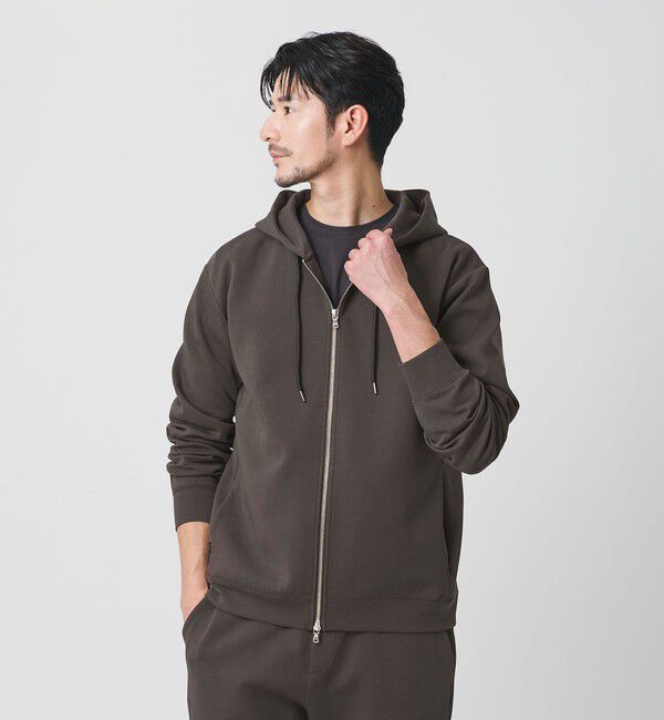 BEAUTY&YOUTH UNITED ARROWS「【WEB限定 WARDROBE SMART】ダブルニット ジップパーカー/セットアップ対応【抗菌・防臭】」|パーカー|