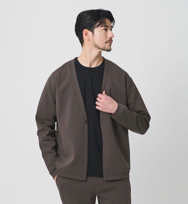 BEAUTY&YOUTH UNITED ARROWS「【WEB限定 WARDROBE SMART】ダブルニット カーディガン/セットアップ対応【抗菌・防臭】」|カーディガン|DK.GRAY