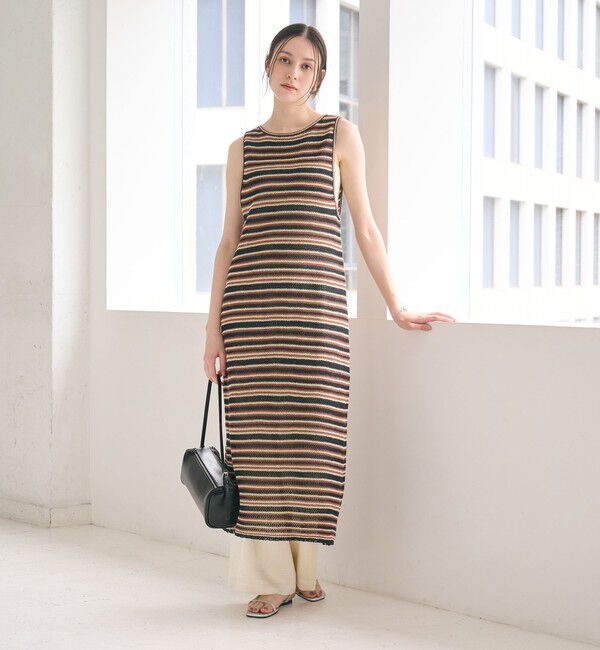 BEAUTY&YOUTH UNITED ARROWS「コットン メッシュ ボーダーワンピース」|ワンピース|