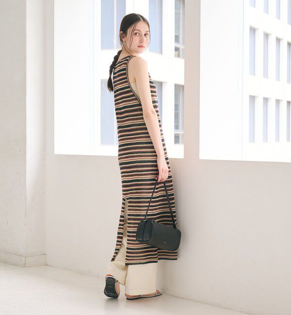 BEAUTY&YOUTH UNITED ARROWS「コットン メッシュ ボーダーワンピース」|ワンピース|