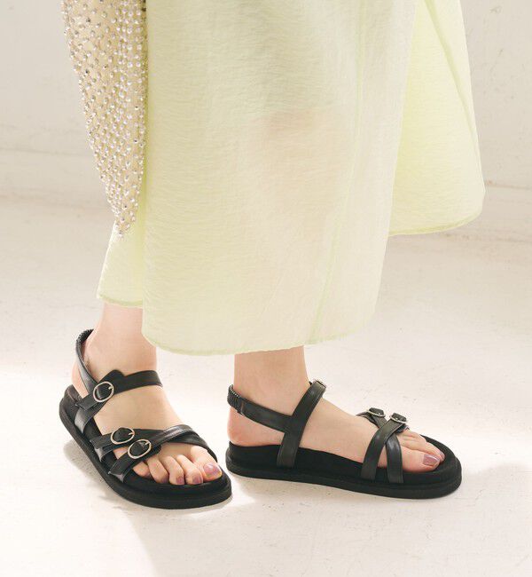 BEAUTY&YOUTH UNITED ARROWS「ダブルクロス ベルト バックストラップ サンダル」|サンダル|