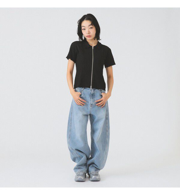 Ray BEAMS 「リブ ジップ ポロ カーディガン」|カーディガン|