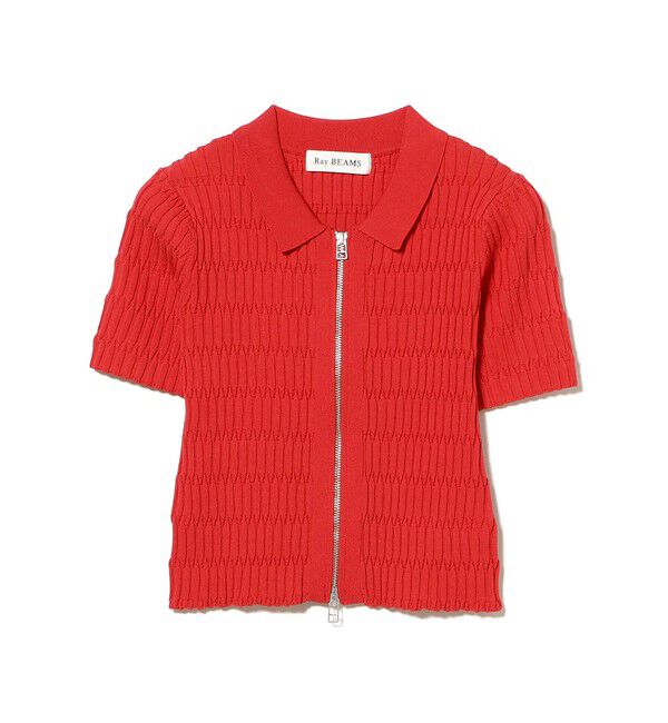 Ray BEAMS 「リブ ジップ ポロ カーディガン」|カーディガン|