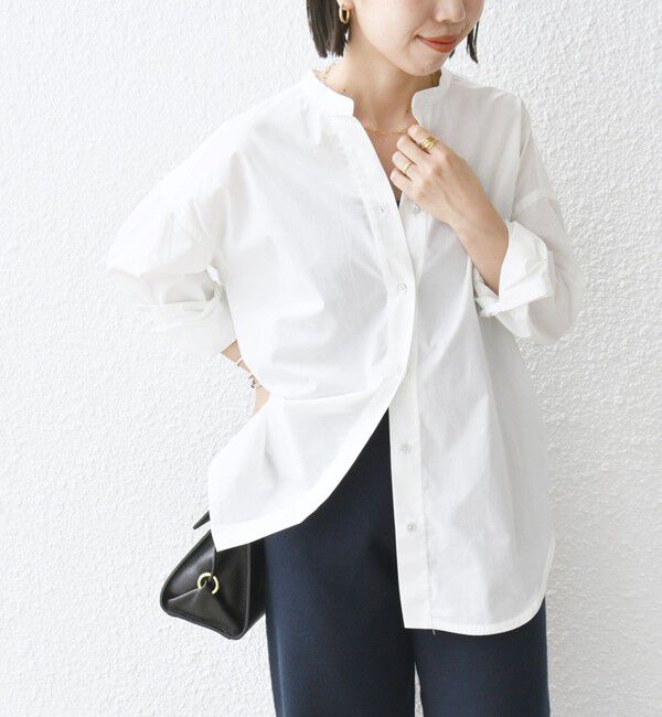 SHIPS any「SHIPS any:〈洗濯機可能〉REPREVE バンド カラー シャツ」|シャツ・ブラウス|